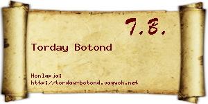 Torday Botond névjegykártya